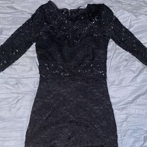laced black mini dress
